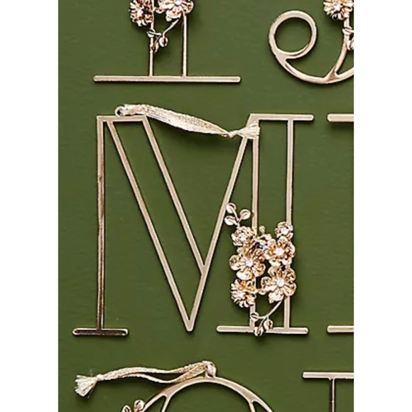 Anthropologie Floral Monogram Ornament - Picture 12 of 16